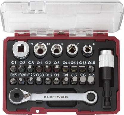 bit box mit mini ratschenschlüssel 1/4" s2 , 27 tlg.